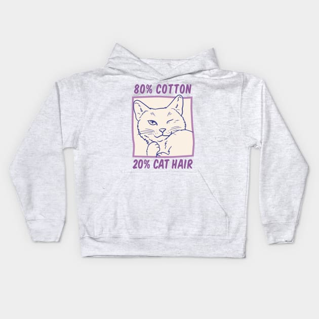 Cat hair don't Care - 20% Cat Hair Kids Hoodie by NeonOverdrive